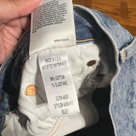 AGOLDE Riley High Rise Straight Button Fly Crop Jeans Sz 30 - Picture 10 of 12